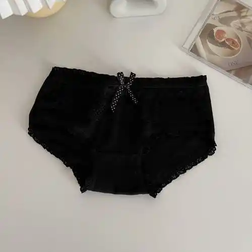 浪莎白色内裤少秋冬可爱黑色女款短裤头底裤衩女士女生黑色五条装组合