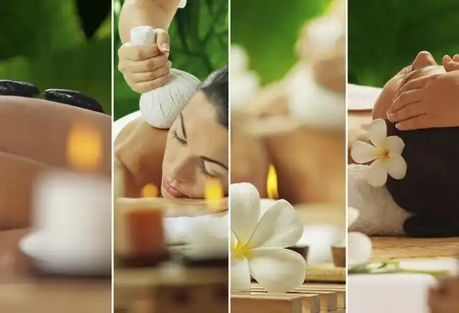 女子spa四联高清图片@北坤人素材