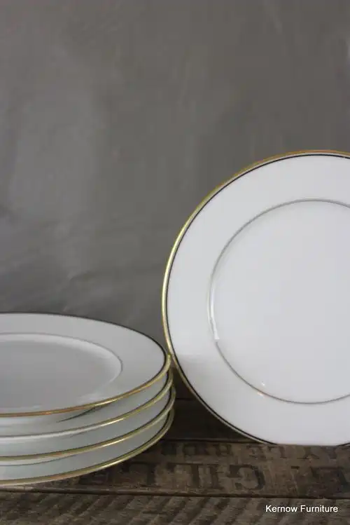 4 traditional style white porcelain side plates - vintage retro