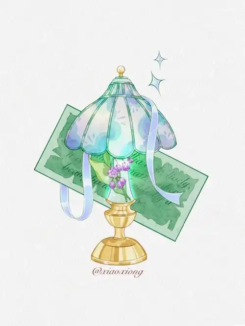 ipad绘画复古铃兰台灯