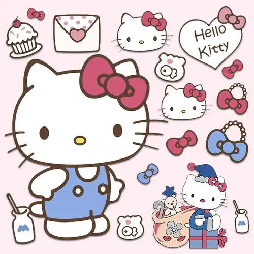 kt猫贴纸可爱卡通ipad电脑装饰贴画电动车车身防水个性凯蒂猫贴纸