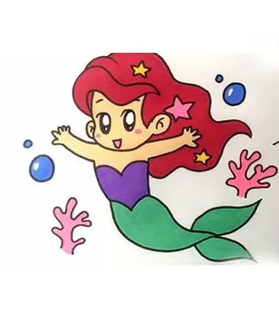 儿童画美人鱼_露西学画画