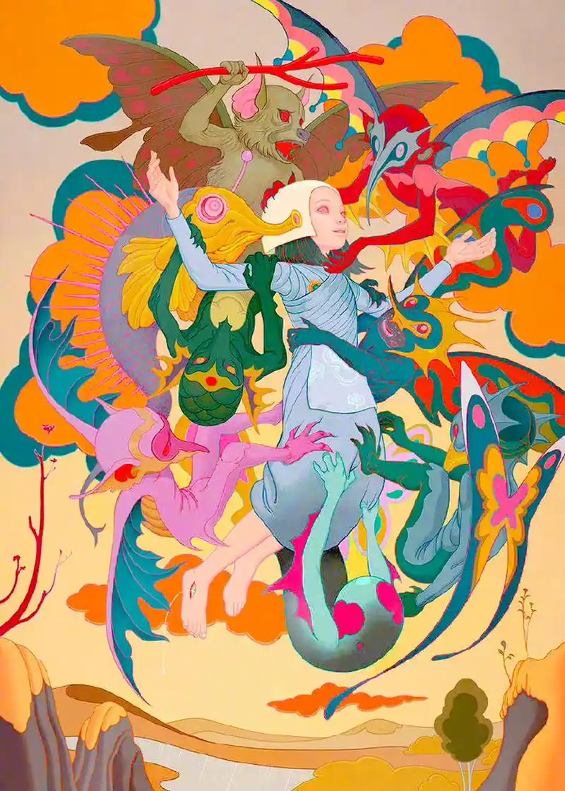 插画师 james jean 67676767童话故事插画欣赏,颜色绚丽,画风