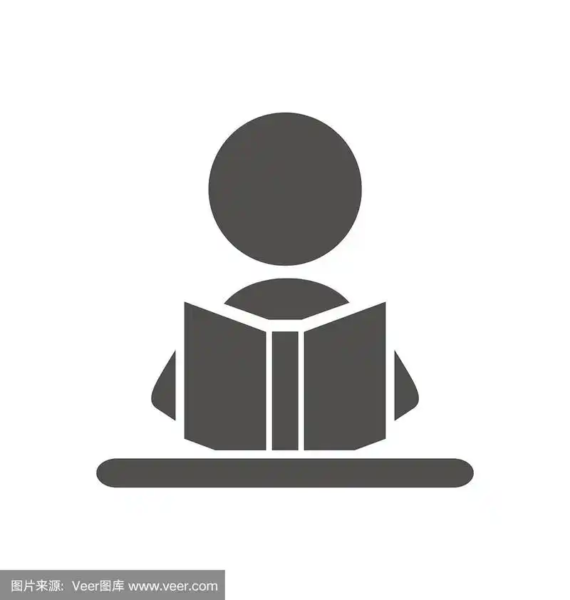 读书人平图标象形孤立于白色