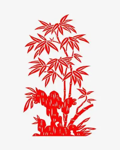 中国风元素竹剪纸素材