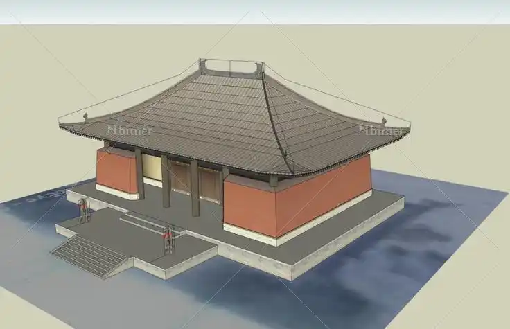 小寺庙50100su模型下载