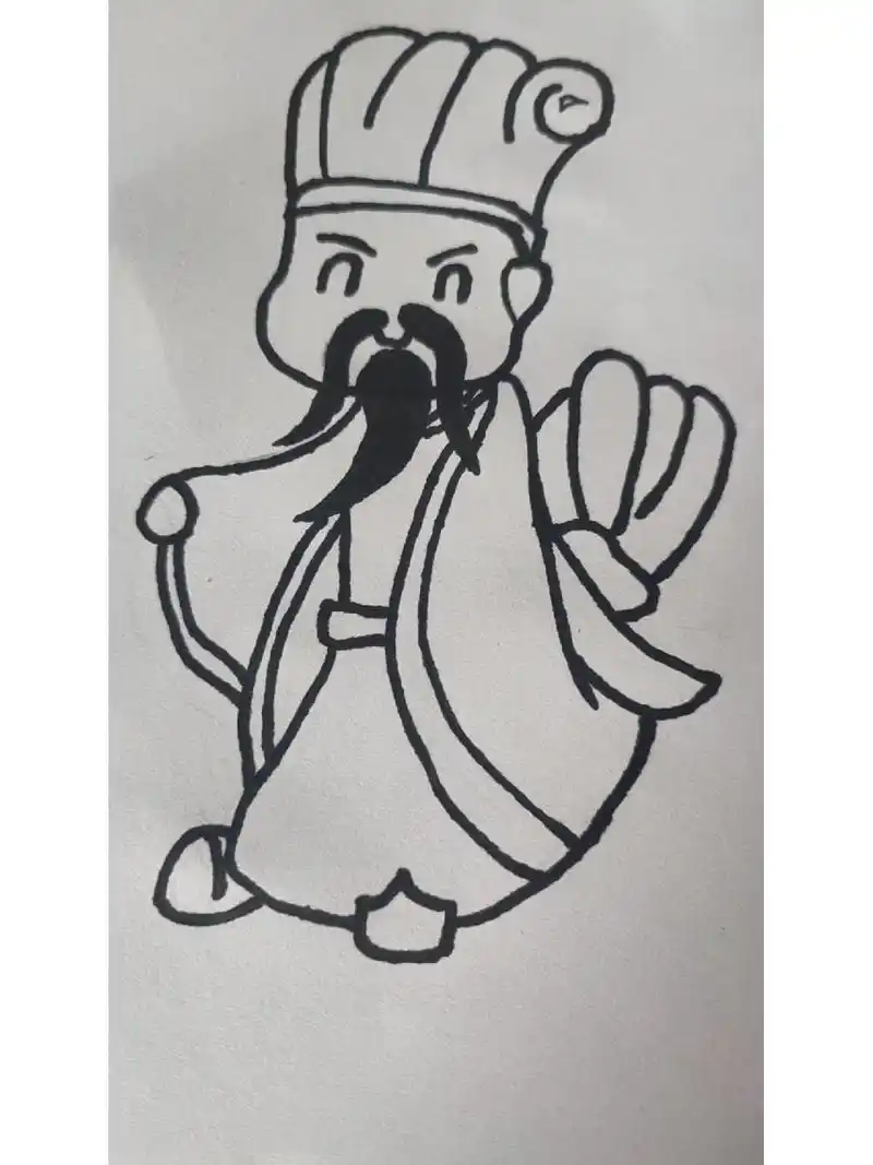 诸葛亮简笔画!可摘抄画哟!