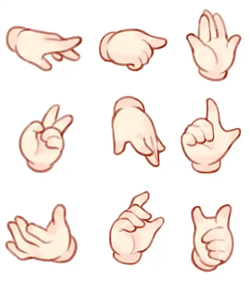 q版人物手部不同手势画法366