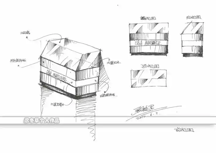 展柜设计&nbsp;效果图 前视图 侧视图 顶视图