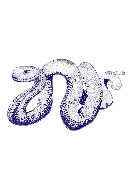 国潮装饰性插画|十二生肖系列|蛇