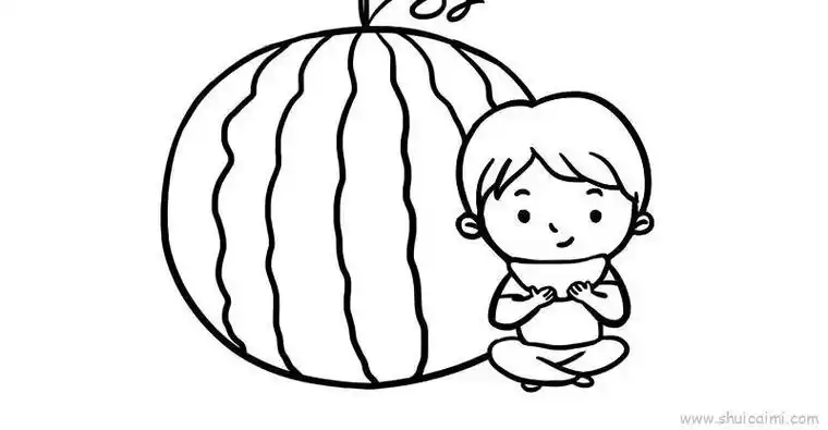 西瓜人简笔画