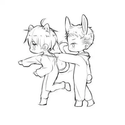 蒋丞和顾飞q版简笔画