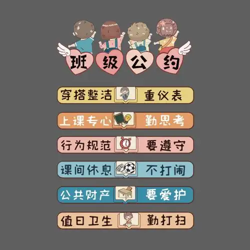 小学班级公约立体墙面贴纸创意教室培训机构背景墙贴