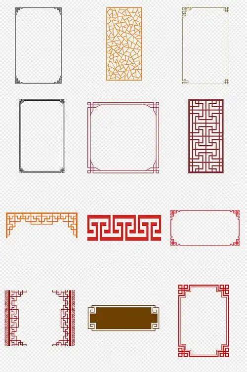 中式边框复古边框png免抠素材