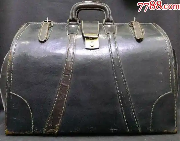 民国牛皮包老式大号手提包564026cm