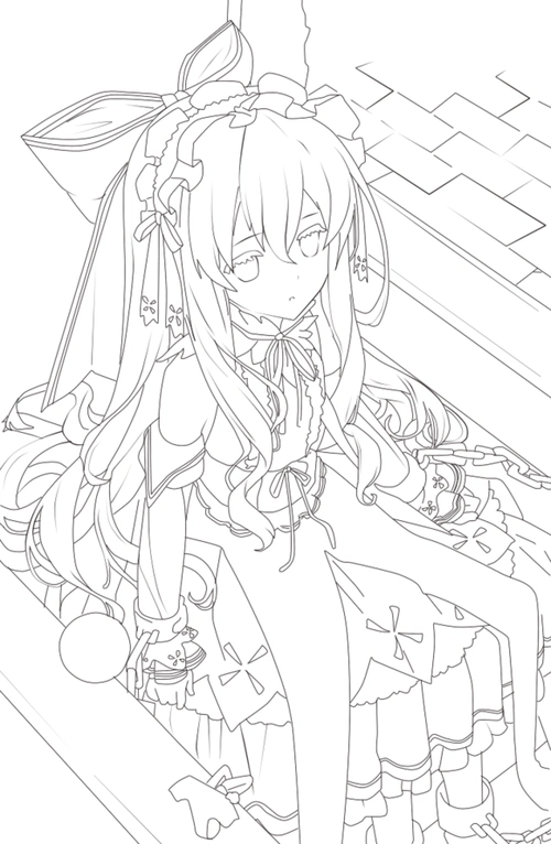 线稿 动漫 黑白素材 插画手帐【果冻】