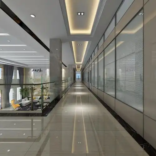 办公楼进门大厅装修效果图 500平米 现代风格3张企业销售展厅设计