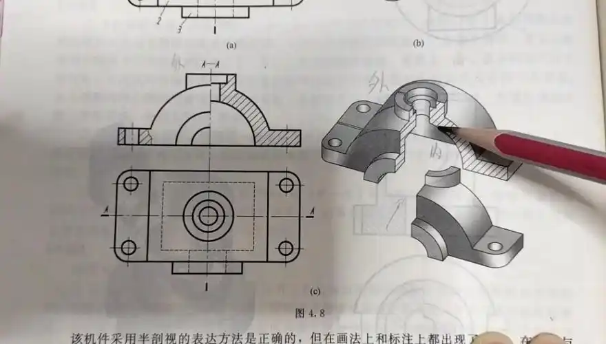 半剖视图画法讲解