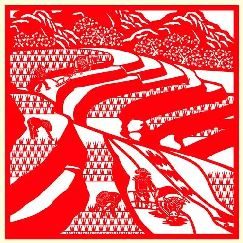 江苏非遗金坛刻纸纸上生花刻画江南水乡农耕场景