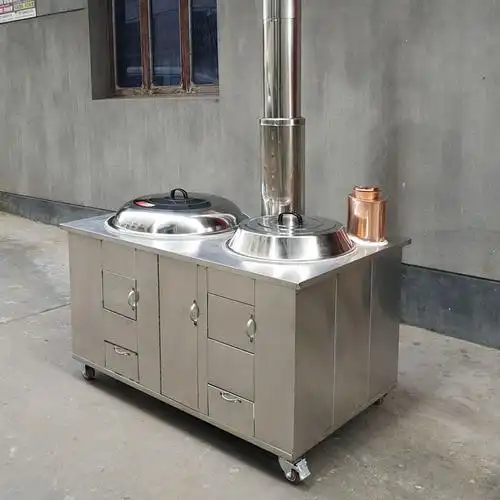 家用农村柴火灶不锈钢移动灶台土灶室内柴火炉节能户外大锅灶野营