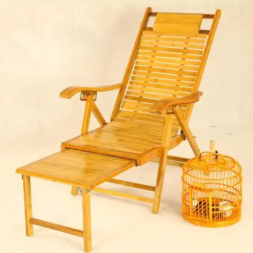 湘博 碳化竹躺椅阳台休闲竹躺椅折叠椅夏天凉椅