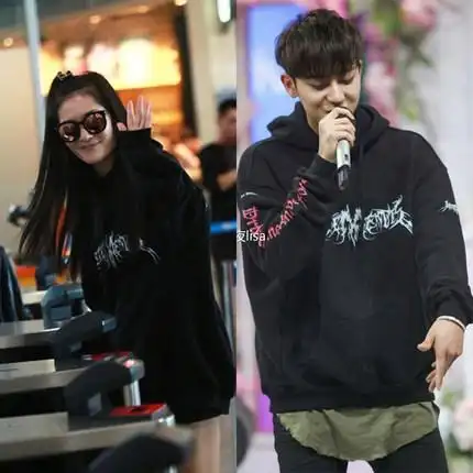 黄子韬林允同款卫衣vet联名冠军刺绣蓝白红黑连帽男女情侣外套潮_7折