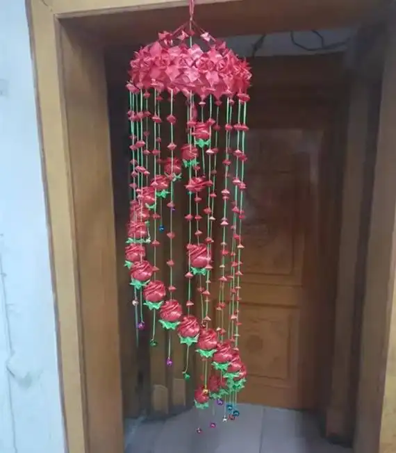 手工风铃.80后的你还记得小时候叠过的风铃吗?# - 抖音