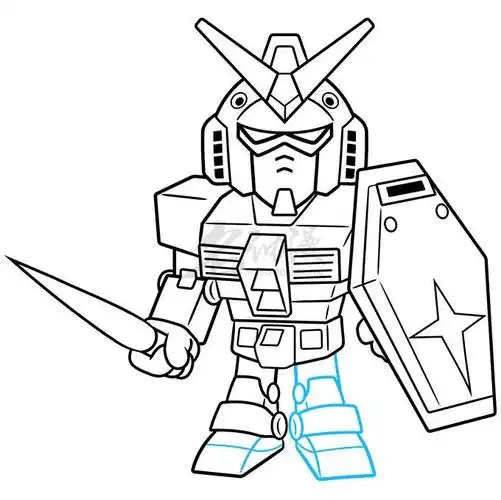 0基础学插画画简单的高达插画