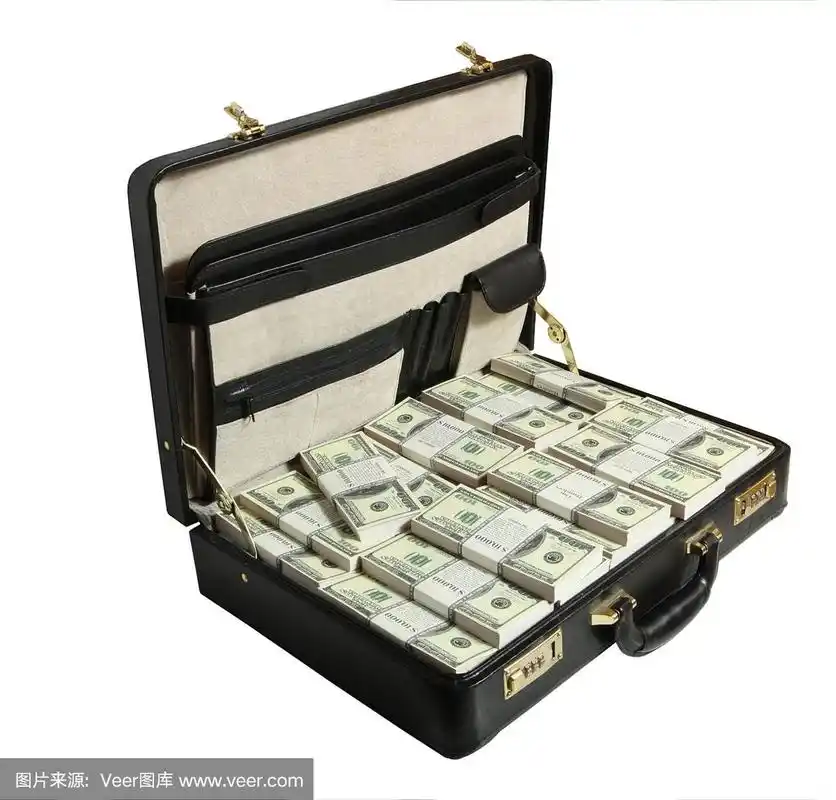 装满美元的箱子