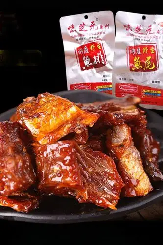 味芝元香辣鱼排鱼尾26*10包湖南特产麻辣条辣味办公室休闲小吃零食品