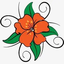 大红花简笔画大红花简笔画彩色