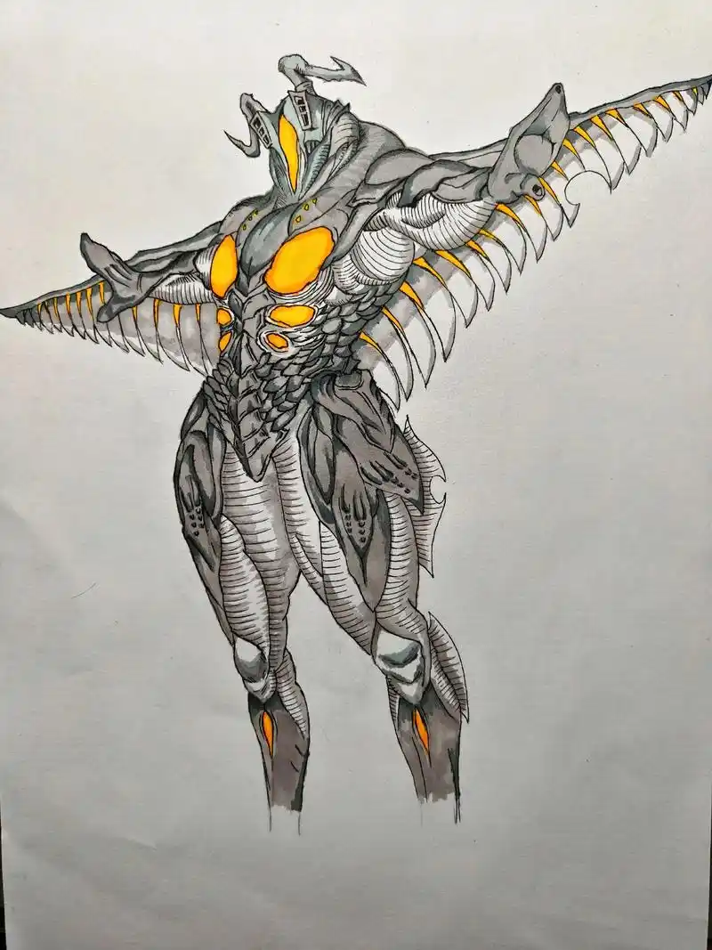 《奥特曼》芝顿 b形.原图的后翼昆虫感太强,在帕瓦特奥特曼t