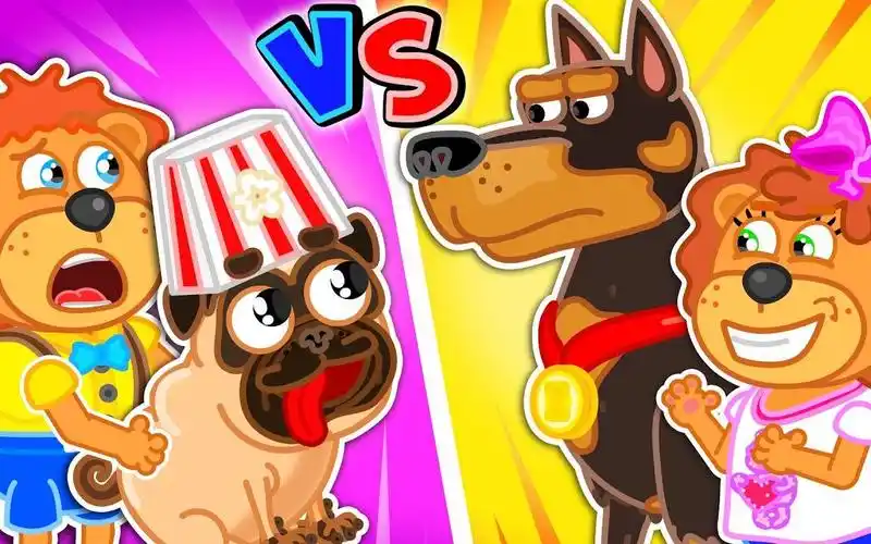 小狮子动画-举办狗狗比赛,小狮子的狗狗跟妹妹的狗比起太小了!