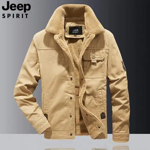 jeep吉普棉衣男士外套棉服男装加厚加绒休闲保暖大码中年冬季棉袄视频