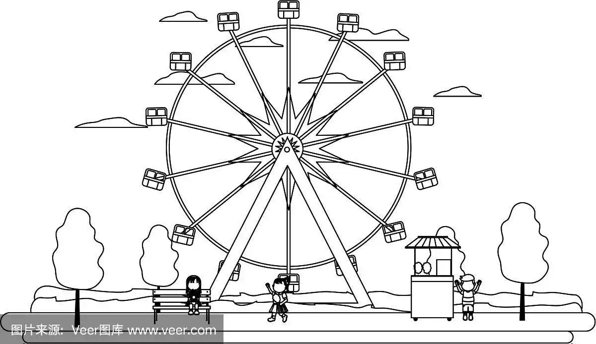 线摩天轮机械与儿童用