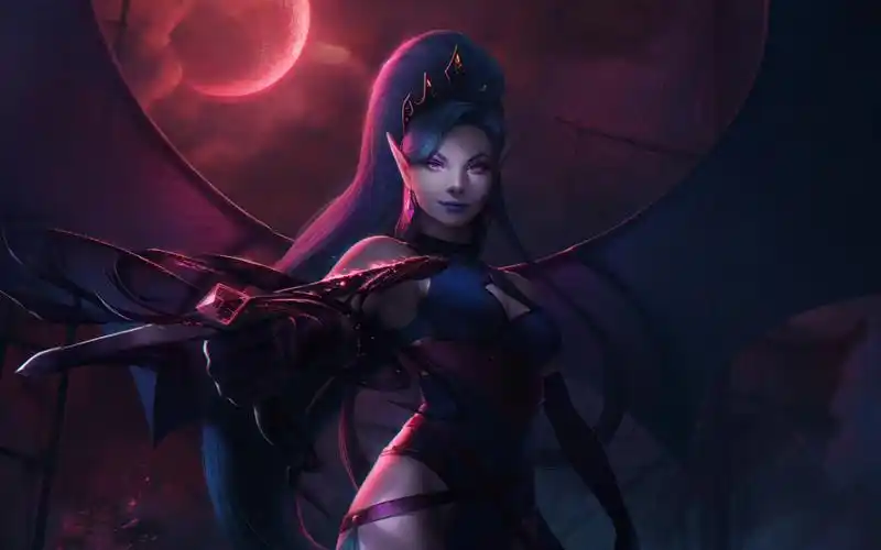 壁纸 紫色的眼睛幻想女孩,小精灵