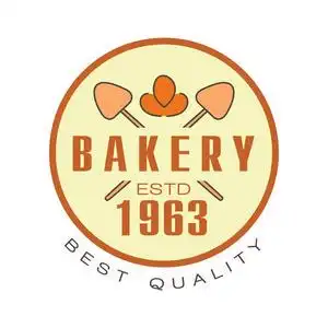 护肤店标烘焙最佳品质 logo 模板, 标 1963, 面包店徽章复古食品标签