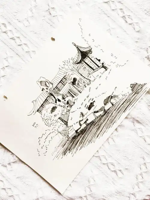 速写练习园子一角