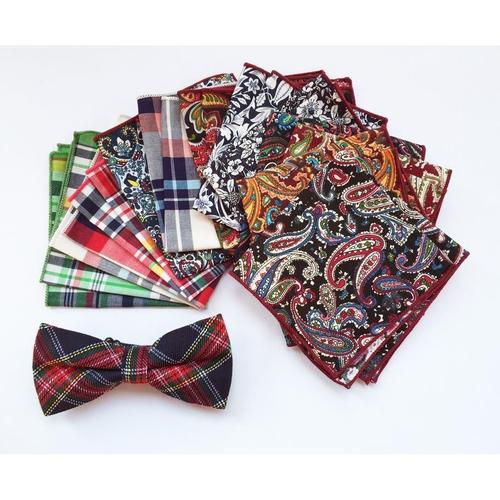 领带领结男士手帕方巾棉布材质苏格子西装口袋巾 礼服方巾 手