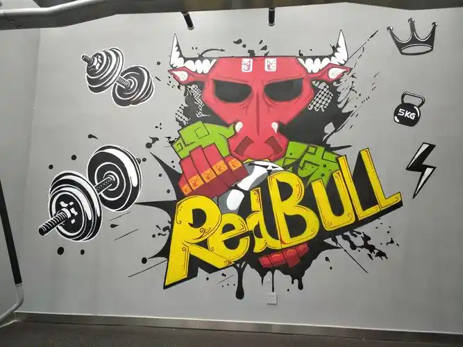 健身房手绘墙|其他|墙绘/立体画|小柯手绘工作室 - 原创作品 - 站酷