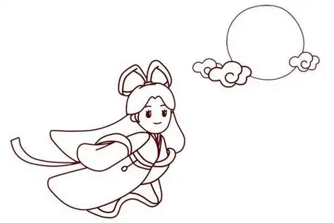 嫦娥奔月简笔画简单又好看