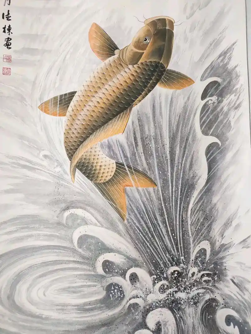 鱼跃龙门连年有余