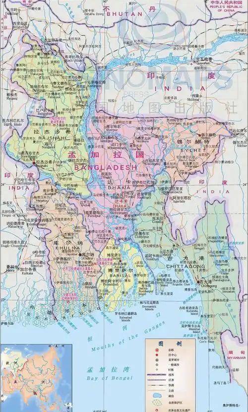孟加拉国行政区划地图