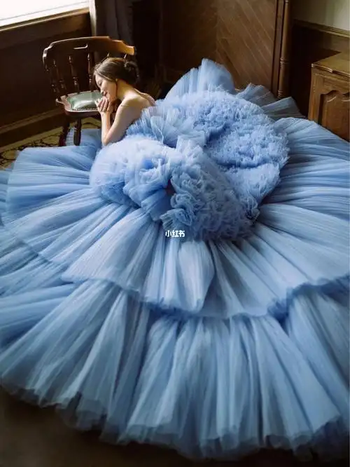 手工订制款|海蓝色梦幻晚礼服_晚礼服_婚纱_婚嫁_婚礼造型
