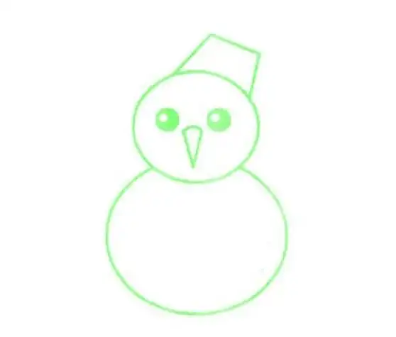 两个圆形变雪人简笔画