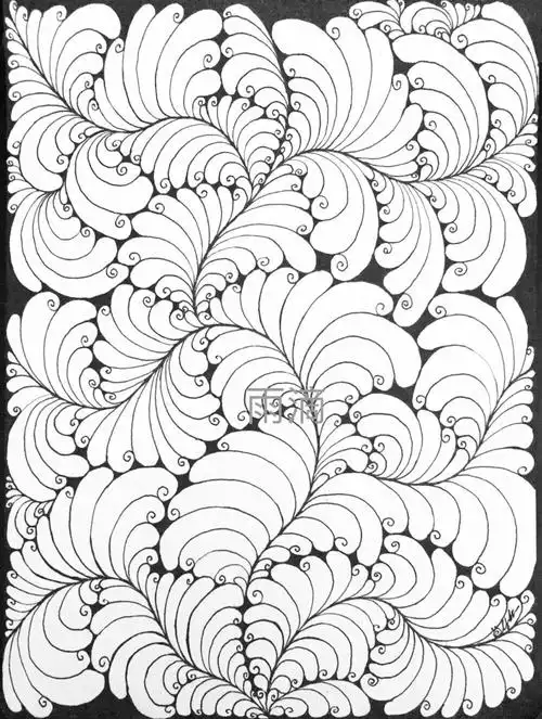 点线面禅绕画插画彩色线描