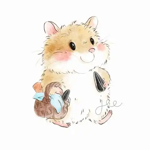 原创插画  #来自星星的艺术家  #仓鼠  #金丝熊  #宠物  #萌宠  #小