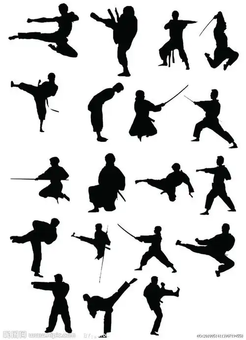 卡通功夫人物的多种动作