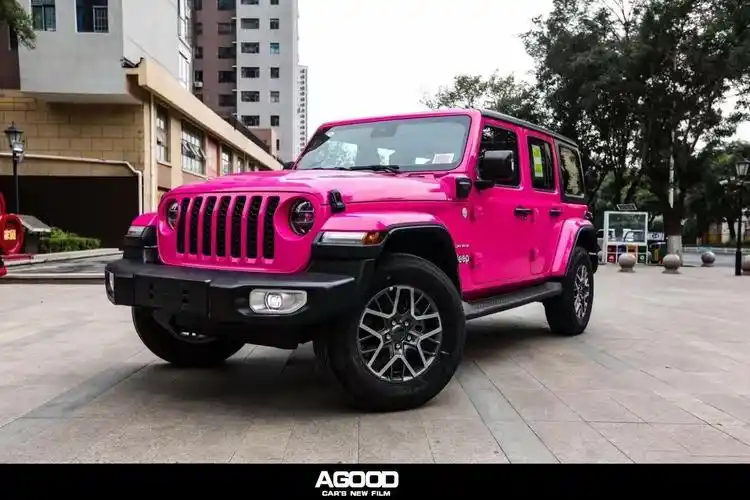 改色膜案例#agood阿古德汽车贴膜#牧马人玫红色又叫玫