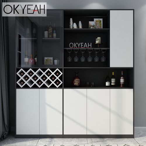 酒柜靠墙玻璃红酒现代简约餐边柜一体客厅展示柜高档餐边柜